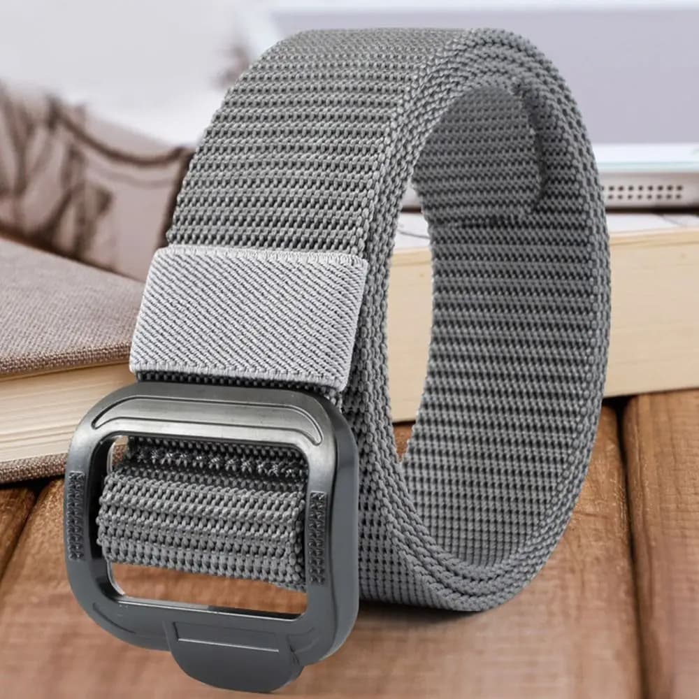 Nylon Outdoor Belt Men's Belt Alloy Button Unisex Free Size 3.8cm Wide Nylon Belt Waistband