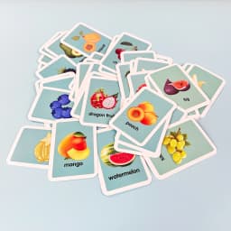 36 Double-Sided Fruit Recognition Cards for Kidsren's Enlightenment and Learning through Pictures, Paper-Based Fun Teaching Cards