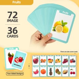 36 Double-Sided Fruit Recognition Cards for Kidsren's Enlightenment and Learning through Pictures, Paper-Based Fun Teaching Cards