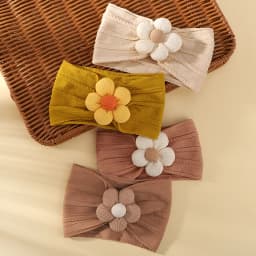 1Pc Baby Lace Headscarf Astique Suitable Newborn Girl Flower Headband Elastic Hairband Turban Soft Toddler Hair Accessories