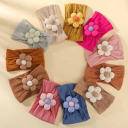 1Pc Baby Lace Headscarf Astique Suitable Newborn Girl Flower Headband Elastic Hairband Turban Soft Toddler Hair Accessories