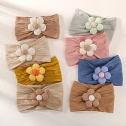 1Pc Baby Lace Headscarf Astique Suitable Newborn Girl Flower Headband Elastic Hairband Turban Soft Toddler Hair Accessories