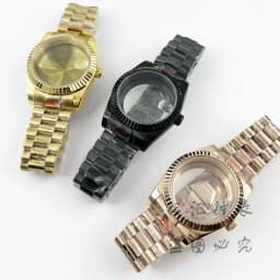Fluted Curved 36MM/40MM High Quality Waterproof Presidential Bracelet Sapphire Watch Case For NH34 NH35 NH36 ETA2824 Movement