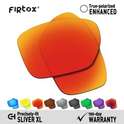 Firtox True UV400 Polarized Lenses Replacement for Oakley Sliver XL OO9341 / Sliver XL Asian Fit OO9346 Sunglasses (Lens Only)