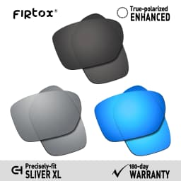 Firtox True UV400 Polarized Lenses Replacement for Oakley Sliver XL OO9341 / Sliver XL Asian Fit OO9346 Sunglasses (Lens Only)