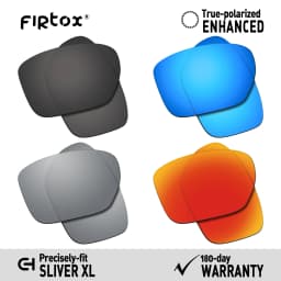 Firtox True UV400 Polarized Lenses Replacement for Oakley Sliver XL OO9341 / Sliver XL Asian Fit OO9346 Sunglasses (Lens Only)