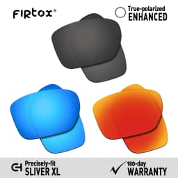 Firtox True UV400 Polarized Lenses Replacement for Oakley Sliver XL OO9341 / Sliver XL Asian Fit OO9346 Sunglasses (Lens Only)
