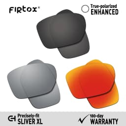 Firtox True UV400 Polarized Lenses Replacement for Oakley Sliver XL OO9341 / Sliver XL Asian Fit OO9346 Sunglasses (Lens Only)
