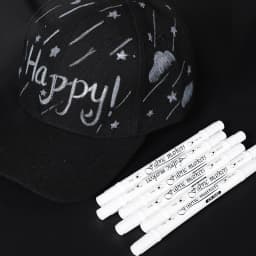 1/3/5pcs Waterproof Double Tip White Paint Marker Pens,Fabric Shoe Clothes DIY Art Graffiti Hand-Painted Stationery Supplies