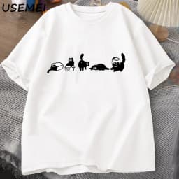 Five Mood Cats T-Shirts Oversized Cat Mom Tee Funny Cotton Short Sleeve Cat Lovers T Shirt Men Women Casual O Neck Summer Tops