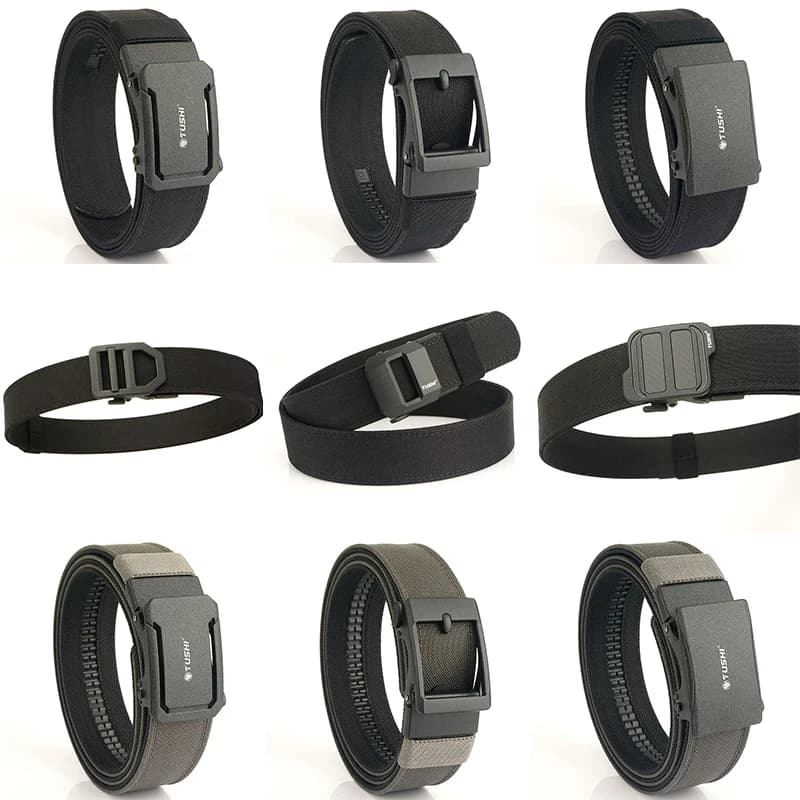 Men Women Firm Metal Automatic Buckle Tactical Belt Double Layer Thickened Hanging Belts Outdoor Heavy Duty Training Belt