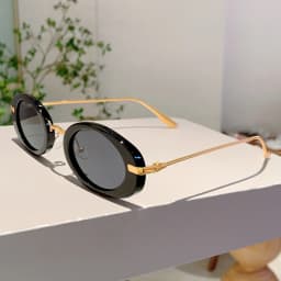KAMMPT Vintage Oval Sunglasses Women 2024 New in Fashion Retro Black Sun Glasses Ins Stylish Trendy Luxury Brand Design Shades