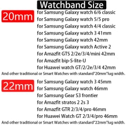 20mm 22mm Band for Samsung Galaxy Watch 7/4/5 pro/6 classic/Gear s3 40 44mm silicone correa bracelet Huawei watch GT/2/3/4 strap