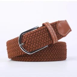 Women Casual Knitted Elastic Belt Pin Buckle Webbing Strap Woven Canvas Braided Stretch  - Belts for Men