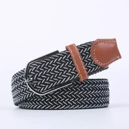Women Casual Knitted Elastic Belt Pin Buckle Webbing Strap Woven Canvas Braided Stretch  - Belts for Men