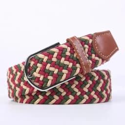 Women Casual Knitted Elastic Belt Pin Buckle Webbing Strap Woven Canvas Braided Stretch  - Belts for Men