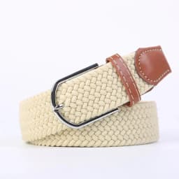 Women Casual Knitted Elastic Belt Pin Buckle Webbing Strap Woven Canvas Braided Stretch  - Belts for Men
