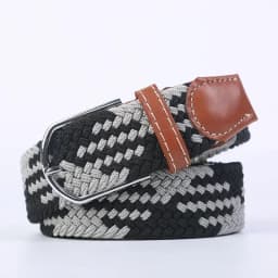 Women Casual Knitted Elastic Belt Pin Buckle Webbing Strap Woven Canvas Braided Stretch  - Belts for Men