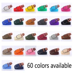 Women Casual Knitted Elastic Belt Pin Buckle Webbing Strap Woven Canvas Braided Stretch  - Belts for Men