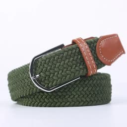 Women Casual Knitted Elastic Belt Pin Buckle Webbing Strap Woven Canvas Braided Stretch  - Belts for Men