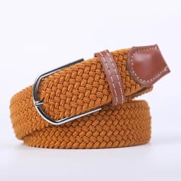 Women Casual Knitted Elastic Belt Pin Buckle Webbing Strap Woven Canvas Braided Stretch  - Belts for Men