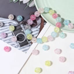 50-100pcs/Lot 6 8 10 12mm Round Crackle Beads Loose Spacer Acrylic Beads For Jewelry Making Charm Beads DIY Bracelet Necklace