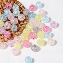 50-100pcs/Lot 6 8 10 12mm Round Crackle Beads Loose Spacer Acrylic Beads For Jewelry Making Charm Beads DIY Bracelet Necklace
