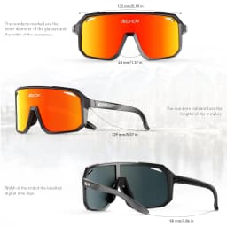 SCVCN Cycling Glasses Bike Mountain Bicycle Hiking Camping Golf UV400 Sunglasses Sport Protection Glasses for Men Women Baseball