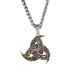 Men Celtics Knot Trinity Pendant Necklace Stainless Steel Norse Runes Slavic Icelandic Jewelry Vikings Amulet Vintage Male Gifts