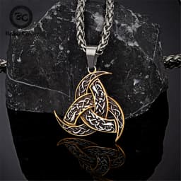 Men Celtics Knot Trinity Pendant Necklace Stainless Steel Norse Runes Slavic Icelandic Jewelry Vikings Amulet Vintage Male Gifts