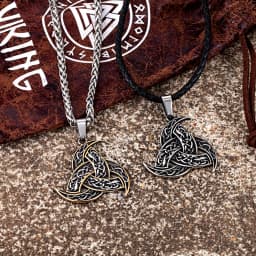 Men Celtics Knot Trinity Pendant Necklace Stainless Steel Norse Runes Slavic Icelandic Jewelry Vikings Amulet Vintage Male Gifts