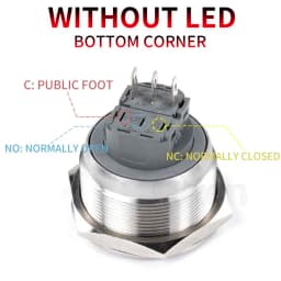 12/16/19/22/25/30/40mm Waterproof Metal Push Button Switch NO LED Light Momentary Latching Car Engine Power Switch 1NO1NC