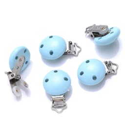 10Pcs 14Color Wooden Baby Pacifier Holder Clip 30mm Round Dummy Nipple Clasps for DIY Pacifier Clips Chain Teether Accessories