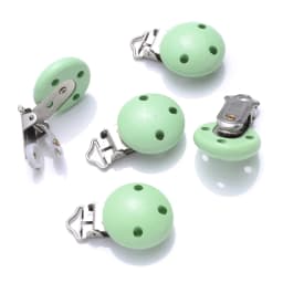 10Pcs 14Color Wooden Baby Pacifier Holder Clip 30mm Round Dummy Nipple Clasps for DIY Pacifier Clips Chain Teether Accessories