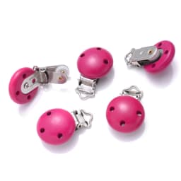 10Pcs 14Color Wooden Baby Pacifier Holder Clip 30mm Round Dummy Nipple Clasps for DIY Pacifier Clips Chain Teether Accessories