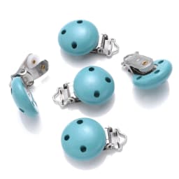 10Pcs 14Color Wooden Baby Pacifier Holder Clip 30mm Round Dummy Nipple Clasps for DIY Pacifier Clips Chain Teether Accessories