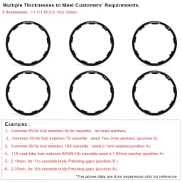 3 Pcs Bicycle Hub Washer 1/1.5/1.85/2/2.18/2.35mm Gasket For 7 8 9 10 11 Speed MTB Mountain Road Bike Cassette Flywheel Spacer