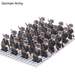 WW2 24pcs/Lot Military Soldiers Building Blocks Set Weapons Soviet US UK China France Army Action Figures Bricks Toys Kids Gifts