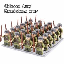 WW2 24pcs/Lot Military Soldiers Building Blocks Set Weapons Soviet US UK China France Army Action Figures Bricks Toys Kids Gifts