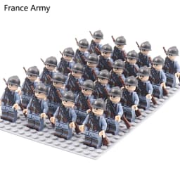 WW2 24pcs/Lot Military Soldiers Building Blocks Set Weapons Soviet US UK China France Army Action Figures Bricks Toys Kids Gifts