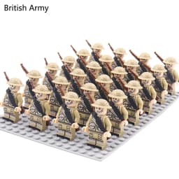 WW2 24pcs/Lot Military Soldiers Building Blocks Set Weapons Soviet US UK China France Army Action Figures Bricks Toys Kids Gifts