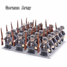 WW2 24pcs/Lot Military Soldiers Building Blocks Set Weapons Soviet US UK China France Army Action Figures Bricks Toys Kids Gifts