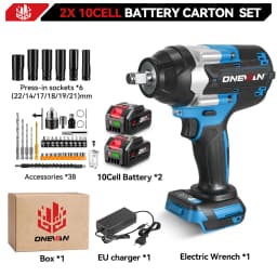 ONEVAN 1800N.M Brushless Electric Impact Wrench 1/2'' Screwdriver Cordless Torque Wrench Power Tool For Makita 18V Battery Pin