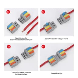 10PCS Docking Mini Quick Wire Connector Universal Compact Electrical Wiring Connectors Push-in Butt Conductor Terminal Block