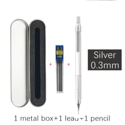 High Quality Metal Mechanical Pencils Set with Lead Refills Drafting Automatic Pencil 0.3, 0.5, 0.7, 2.0mm for Art Supply