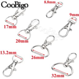 10pcs Swivel Key Holder Keyring Keychain Keyfob Lobster Clasp Carabiner Clips Snap Hook Buckle Bag Strap Jewelry DIY Craft Metal