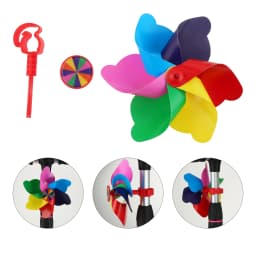 1pc Allek Children Scooter Windmill Short Pole Cartoon Colorful Pinwheel Decoration For Kids Bicycle Parts Accessories