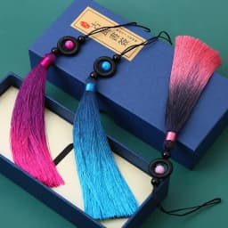 1PC Transfer Bead Gradient Tassel Silky Handmade Tassels with Loop for DIY Crafts Bookmark Tassel Jewelry Making Accessories