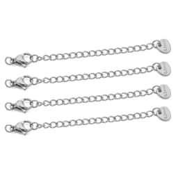 10pcs Stainless Steel Extension Chains with Lobster Clasps Connector Link Necklace Tail Making DIY Bracelet Accessories Supplies
