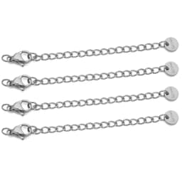 10pcs Stainless Steel Extension Chains with Lobster Clasps Connector Link Necklace Tail Making DIY Bracelet Accessories Supplies